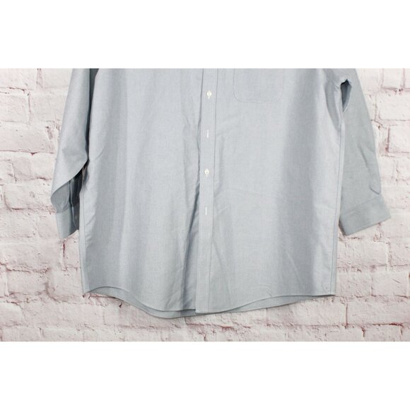 LL Bean Wrinkle Free Classic Oxford Shirt Traditional Fit Gray 17 1/2- 33 - Picture 3 of 11